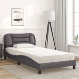  Krevet s madracem Hvar sivi 100 x 200 cm od umjetne kože | shoptok.hr