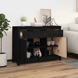  Komoda crna 100 x 35 x 74,5 cm od masivne borovine | shoptok.hr
