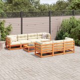  8-dijelni set vrtnih sofa s jastucima voštano smeđi od borovine | shoptok.hr