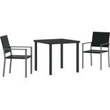  Vrtni set za objed 3 pcs Crna PE ratan | Eponuda.com