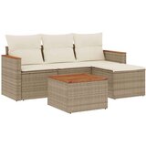  5-dijelni vrtni set sofa s jastucima bež od poliratana | shoptok.hr