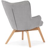 Ropez Siv fotelj iz rebrastega žameta Niko – | Shoptok.si