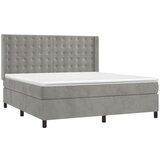  Box spring s madracem LED svjetlosivi 160x200 cm baršun | shoptok.hr