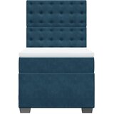 Box spring krevet s madracem plavi 90x190 cm baršunasti | shoptok.hr
