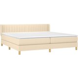  Krevet s oprugama i madracem krem 200 x 200 cm od tkanine | shoptok.hr