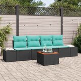  Sjedeća garnitura za vrt 5 kom. Crna poliratan | shoptok.hr