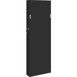 vidaXL Omarica za nakit z ogledalom stenska črna 30x8,5x90 cm | Shoptok.si