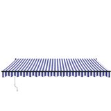 Tenda na uvlačenje plavo-bijela 4 x 3 m od tkanine i aluminija | Eponuda.com