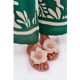 Boto Transparent Flat Ladies Slippers With Artificial Flower Nude Vobetta | Shoptok.si
