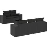  6-dijelni set vrtnih sofa s jastucima crni od poliratana Crna 93 x 62 x 69 cm | Shoptok.si