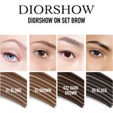 Christian Dior diorshow on set brow waterproof vodoodporna maskara za obrvi 5 ml odtenek 032 dark brown | Shoptok.si
