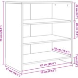 vidaXL Stranišče črn hrast 70x41x75 cm inženirski les | Shoptok.si