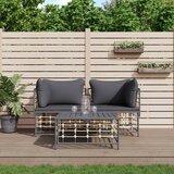 Maison Chic Seti vrtnega pohištva - Vrtna garnitura z blazinami 3-delna antracit poli ratan, (21796432) | Shoptok.si