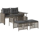  4-dijelni set vrtnih sofa s jastucima sivi od poliratana staklo | shoptok.hr