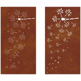  Vrtni zidni ukrasi 2 kom 105x55 cm čelik COR-TEN cvjetni uzorak | shoptok.hr