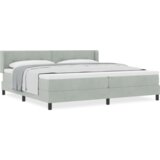 vidaXL Box Spring Postelja z Mattresom Svetlo Siva 200x200 cm Žamet | Shoptok.si