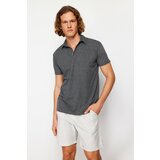 Trendyol Anthracite Men's Regular/Normal Cut Textured Polo Collar T-shirt cene