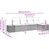 vidaXL set od 5 komada vrtnog kauča s jastučićima Crni Poli Ratan Akacija | shoptok.hr