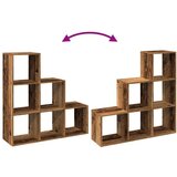 vidaXL Pregrada s knjižno omaro 3-nadstropna starinski les 99x29x99 cm | Shoptok.si