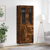 vidaXL Visoka komoda dimljeni hrast 69 5x34x180 cm konstruiranog drva Cijene