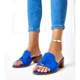  Blue block heel sandals with strap embellishment Gariend | ePonuda.com