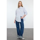 Trendyol Light Blue Stone Detailed Oversize Woven Shirt | shoptok.hr