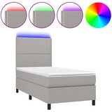  box spring s madracem LED svjetlosivi 90x190 cm tkanina | shoptok.hr