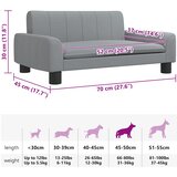  Krevet za pse svjetlosivi 70 x 45 x 30 cm od tkanine | Shoptok.si