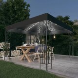 vidaXL Paviljon z LED lučkami 3x3 m antraciten | Shoptok.si