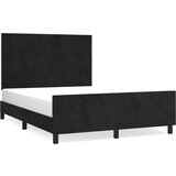 The Living Store Posteljni okvir z vzglavjem črn 140x190 cm žamet - Posteljni Okvir Z Vzglavjem, (21489988) | Shoptok.si