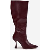 Boto Knee-high heeled women's boots Bordeaux Vionette | shoptok.hr