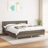 vidaXL Box spring postelja z vzmetnico taupe 180x200 cm blago