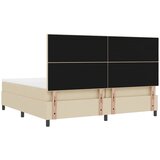 Krevet s opruga kutije s uzglavljem Krema 200 x 200 cm tkanina | shoptok.hr