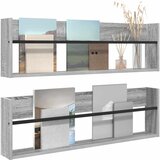 Polica za časopise s policom 2 pcs Siva Sonoma 100 x 12 x 30 cm | shoptok.hr