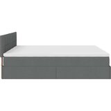 vidaXL Otomanski posteljni okvir z vzmetnicami siv 180x200 cm blago | Shoptok.si