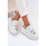 Boto Women's Platform Sneakers With Ribbons White-Gold Ocerdia | Shoptok.si