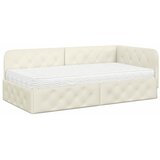  Kutni okvir kreveta Krema 100 x 200 cm Baršun | shoptok.hr