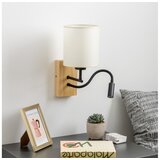  Brilagi - LED zidna svetiljka NUBILA WOOD 1xE27/25W/230V+LED/3W hrast/crna/krem | Eponuda.com