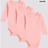 Mafimi Pamučni Bodići Dugi rukav set od 3 - kajsija Cene