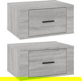 The Living Store Stenska nočna omarica 2 kosa siva sonoma 50x36x25 cm - Stenska Nočna Omarica, (21421032) | Shoptok.si