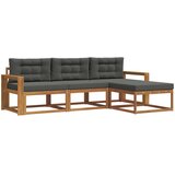  Set vanjskih sofa 4 kom. Prirodna i antracit Smeđa 257,5 x 162,5 x 73 cm | shoptok.hr