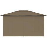  Vrtni šotor z zavesami 4x3 m taupe 180 g/m² | Shoptok.si