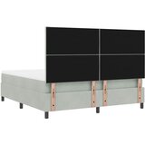  LED Box Spring Krevet Svijetlo siva 180 x 200 cm Baršun | shoptok.hr