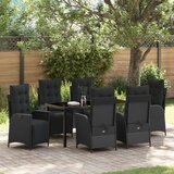 vidaXL 7-dijelni set vrtne blagovaonice crni poli ratan | shoptok.hr
