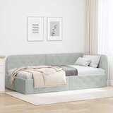  Kutni okvir kreveta Svijetlo siva 90 x 190 cm Baršun | shoptok.hr