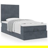 vidaXL Otomanski posteljni okvir z vzmetnicami siv 100x200cm žamet | Shoptok.si
