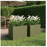 vidaXL Vrtna saksija 2 kom. Maslinastozelena 60 x 30 x 40 cm - Maslinastozelena 60 x 30 x 40 cm 2 | shoptok.hr