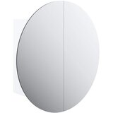 Maison Chic Kopalniška omarica - Kopalniški kabinet z okroglim ogledalom LED bela 40x40x17,5 cm, (21795001) | Shoptok.si