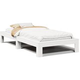 Maison Chic Posteljni okvir - Enojna postelja - Postelja za odrasle brez vzmetnice bel 90x190 cm trdna borovina-J6956, (21775545) | Shoptok.si