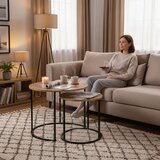 Set od 2 okrugla stolića za kavu, svijetli hrast, u potkrovlju, modernog stila | shoptok.hr